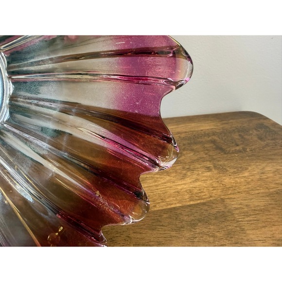 Vintage Federal Glass Celestial Marigold Purple Pressed Glass Charger Plate - Picture 6 of 10